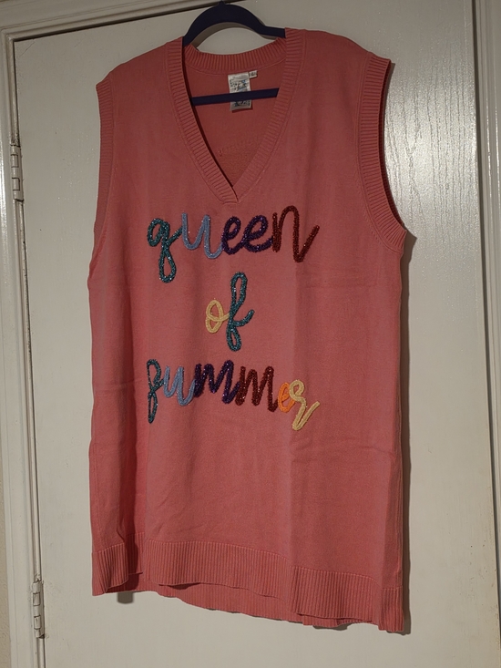 QUEEN OF SPARKLES Dresses & Skirts - Queen of Summer Coral Knit Sleeveless Sweater Dress